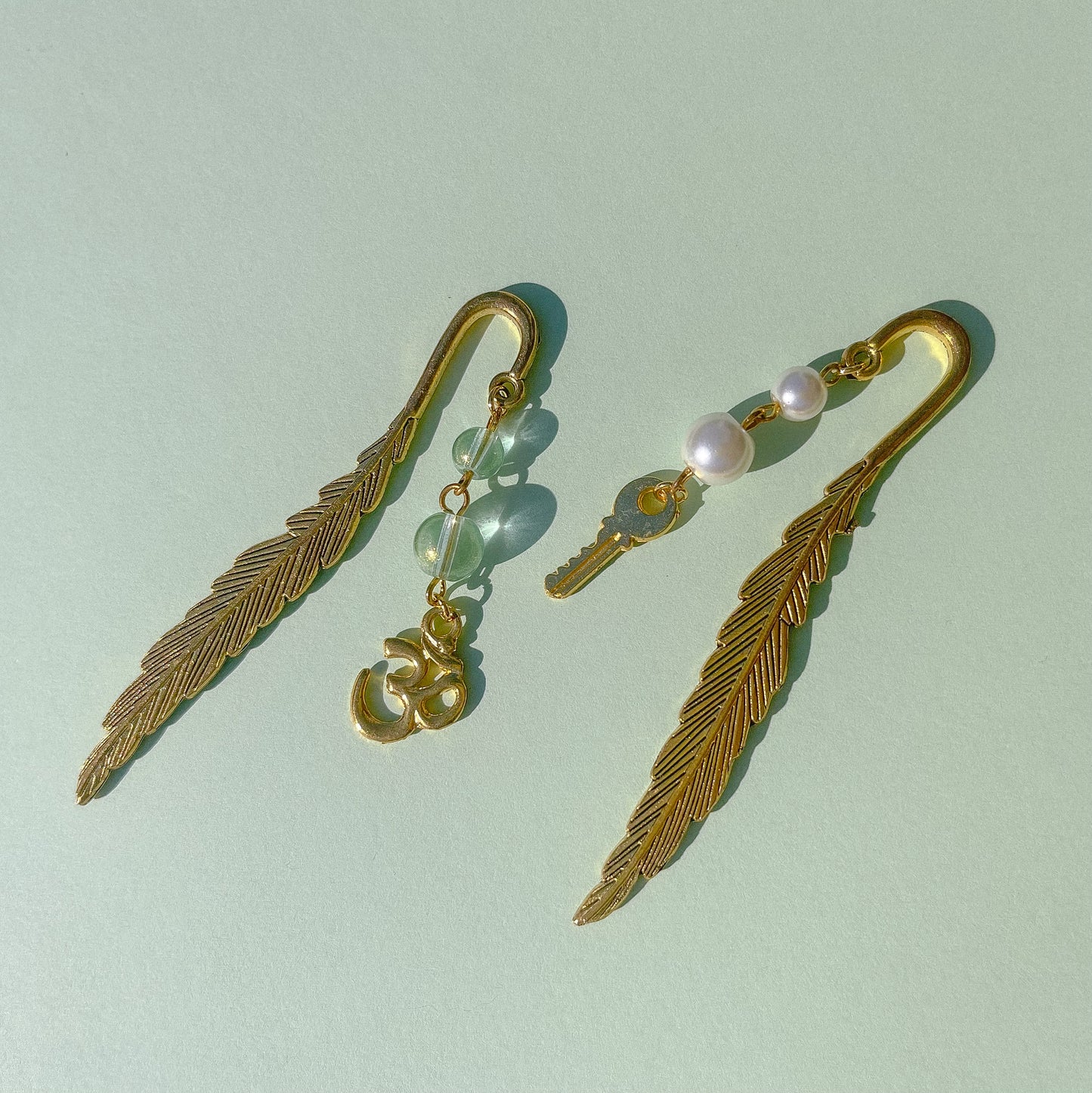 Gold Feather Bookmarks