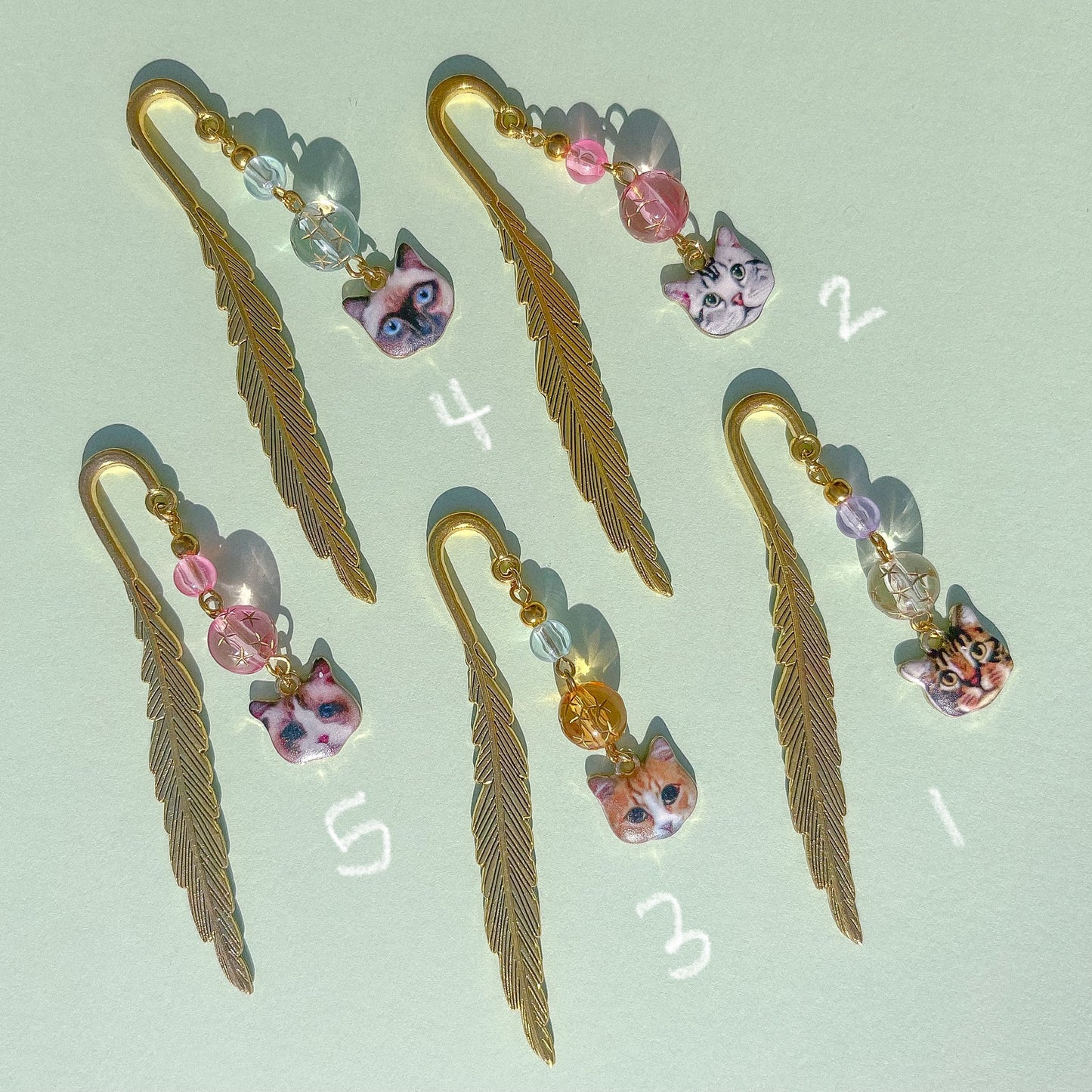 Gold Feather Bookmarks