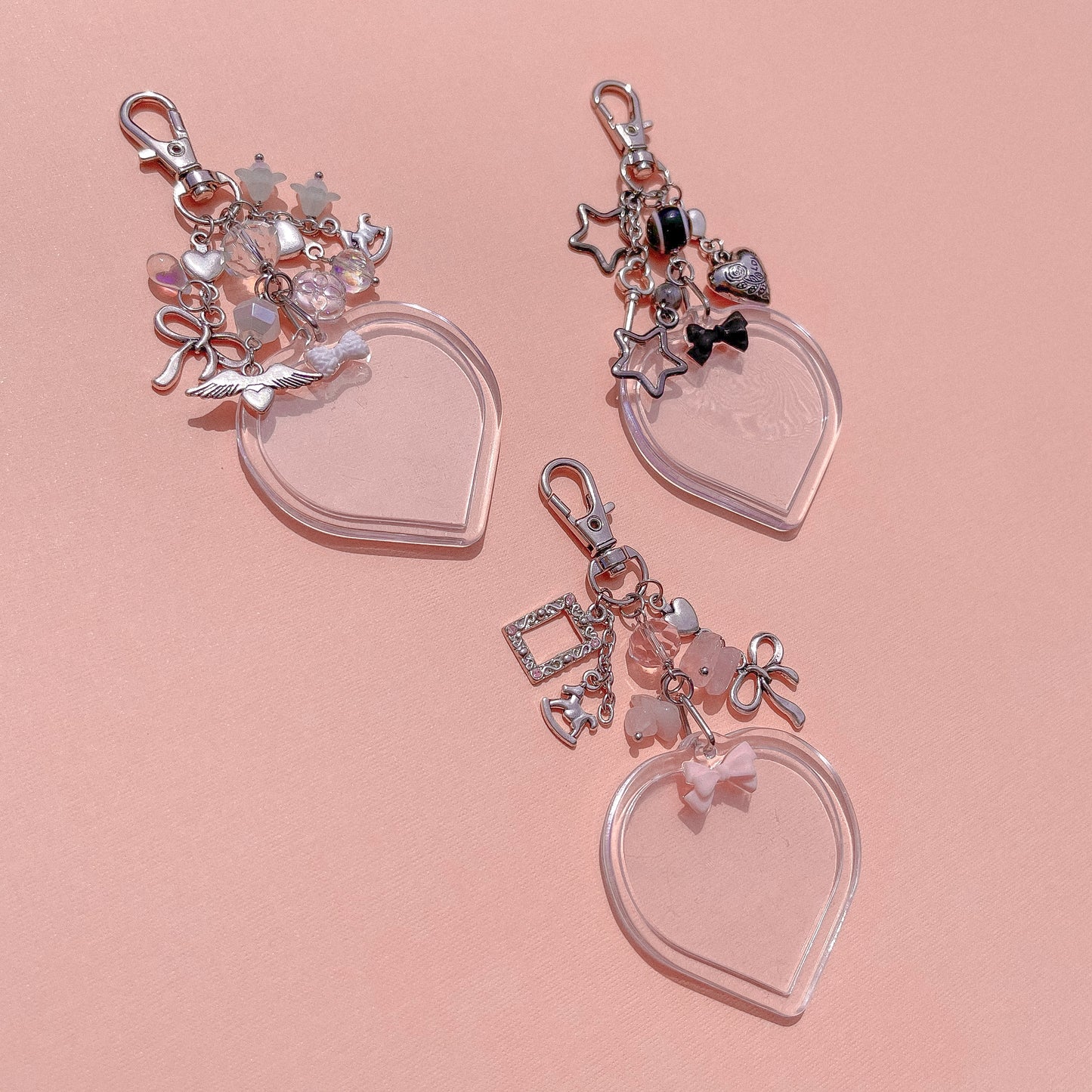 Deco Heart Frame Keychains