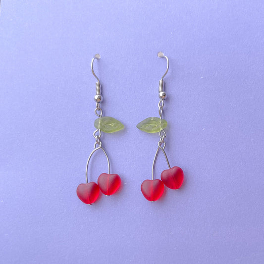 Cherry Delight Glass Bead Earrings