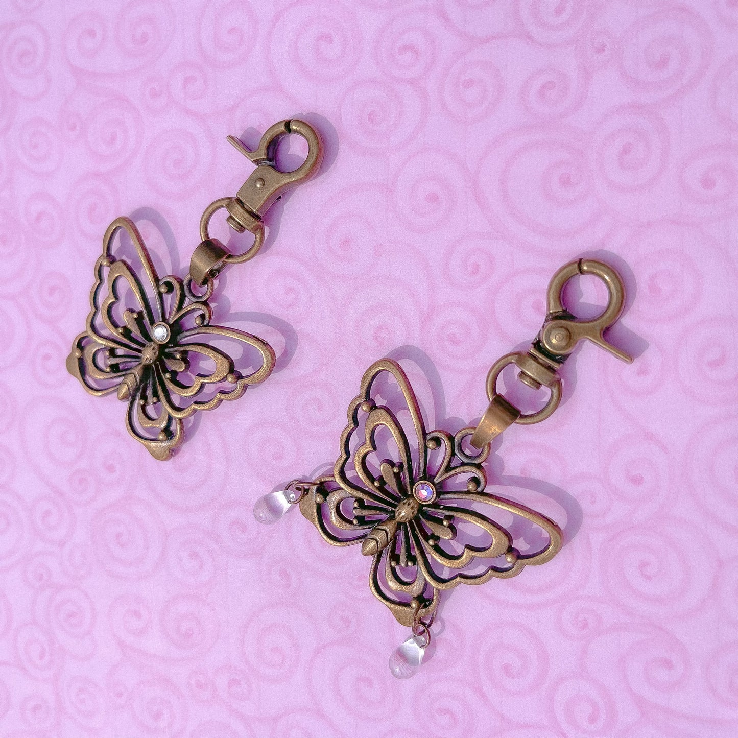 Brass Butterfly Keychains